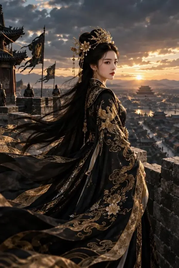 红果短剧《我成全嫡孙抗旨退婚，他却慌了》海报：侯府庭院前居中的银发老太君